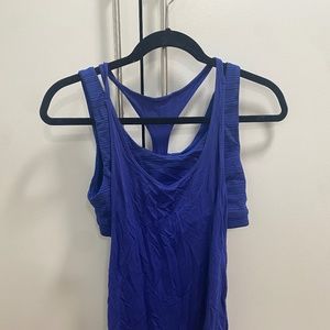 Lululemon Workout Tank Top Blue Built in Sports Bra